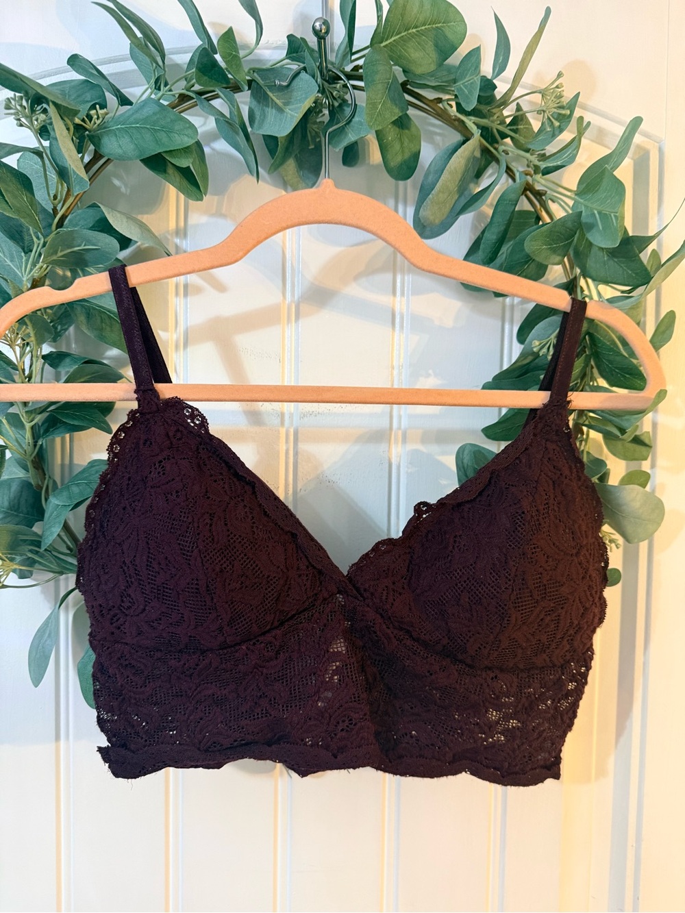 🌿4/$25 • SWS Essentials Lace Burgundy V-Neck Bra